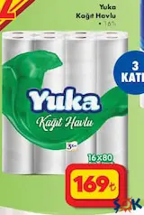 YUKA KAĞIT HAVLU 16'LI fiyat ve kampanya bilgisi